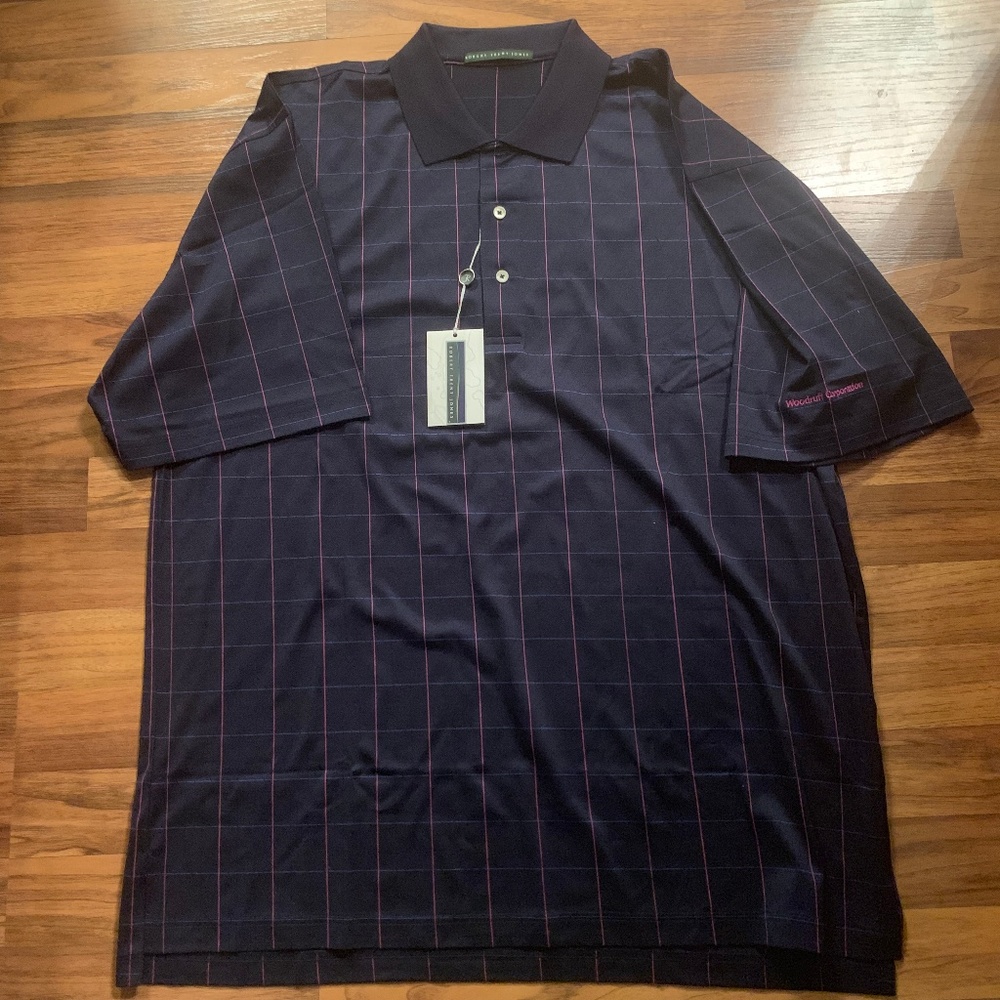 Robert Trent Jones L Black PInk and Blue Plaid